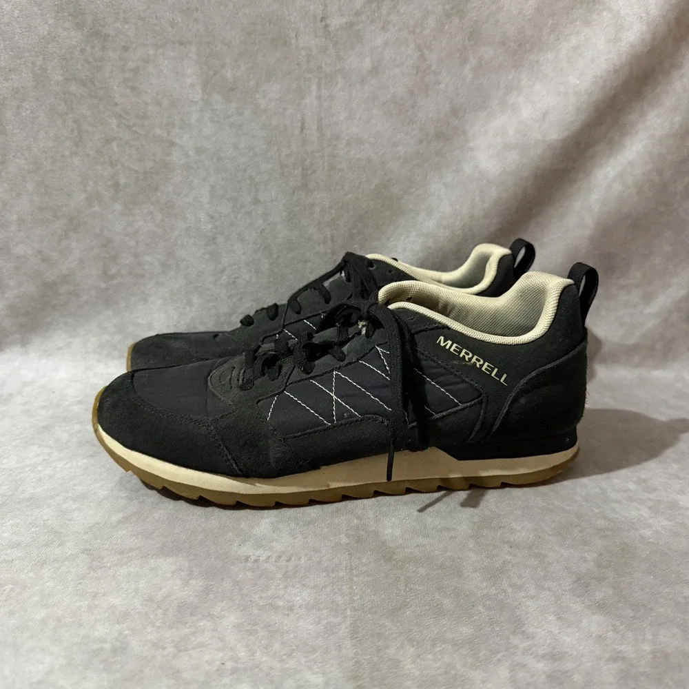 Merrell Alpine Sneaker Mens 8 Black Excellent Retro Suede Outdoor J95376